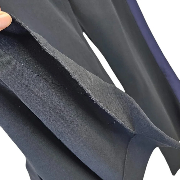 Roland Mouret Womens High Waist Side Stripe Slit Bottom Pants Size 12 Black Blue - Picture 9 of 14